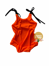 Load image into Gallery viewer, Orange - Shoulder Tie Bubble Romper