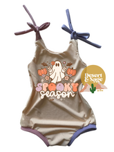 Load image into Gallery viewer, Spooky Season - Shoulder Tie Bubble Romper