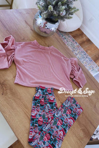 Ruffle sleeve dolman + Leggings